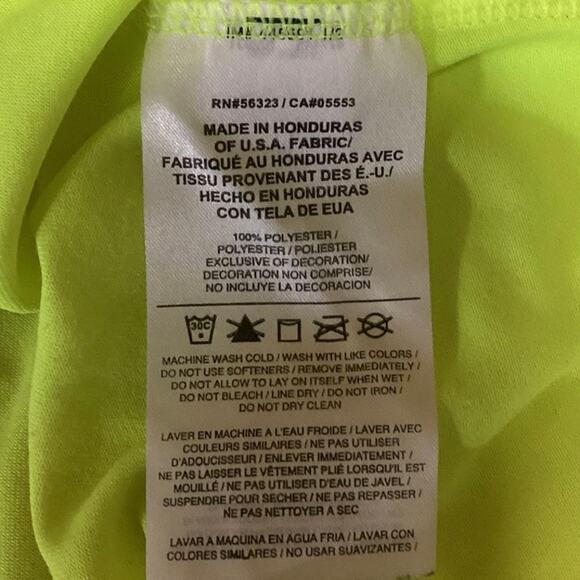 The Nike Tee Neon Green V Neck Short Sleeve Basic Athletic T Shirt Top Size S - Picture 4 of 4